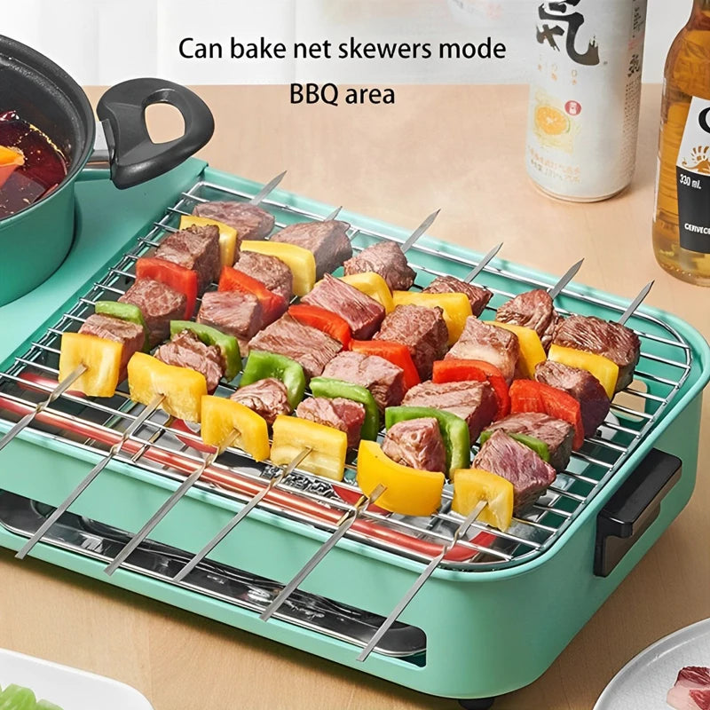 Multifunctional Electric Grills 3-in-1 Smokeless Korean BBQ Hot Pot