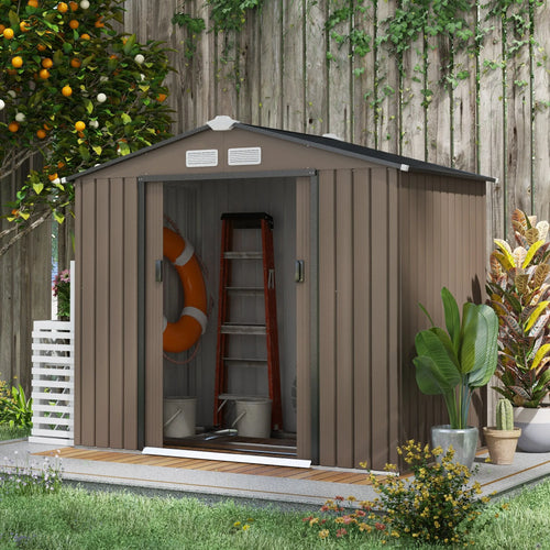 Garden Storage Unit w/ Locking Door Foundation Kit Air Vent