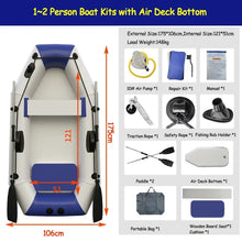 1.75m Inflatable Fishing Raft with Paddles Pump Carry Bag Tools