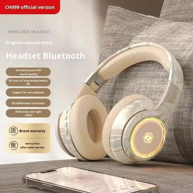 Wireless Esports Gaming Headphones With RGB Lighting Intelligent Noise Reduction