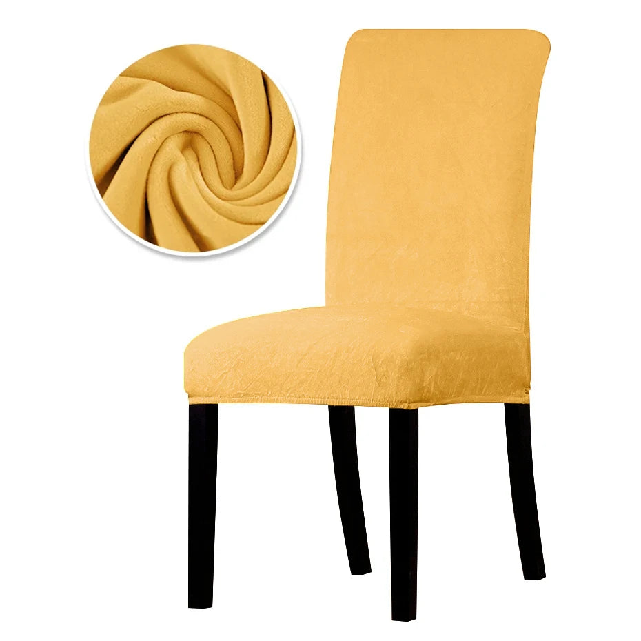 Luxurious Soft Velvet Stretch Chair Covers – Universal Slipcover Protector for Dining Room, Hotel & Office