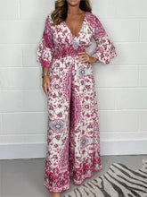 Fashion Print Wide Leg High Waist Jumpsuit