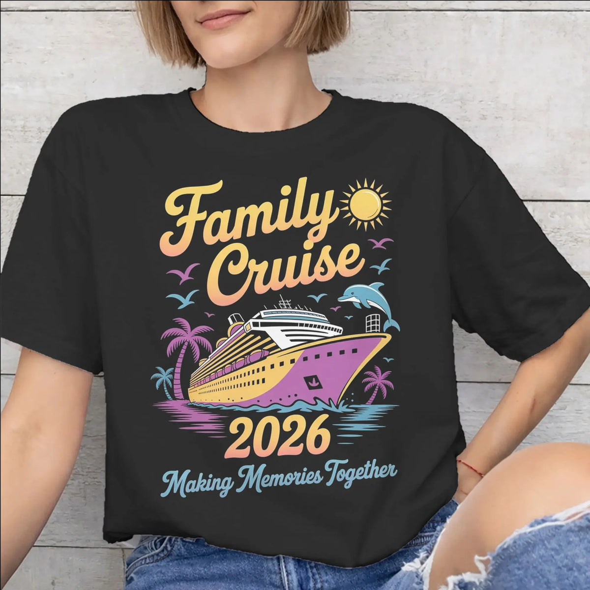 Summer Family Cruise 2026 Cotton T-Shirt – Matching Memories Vacation Tee