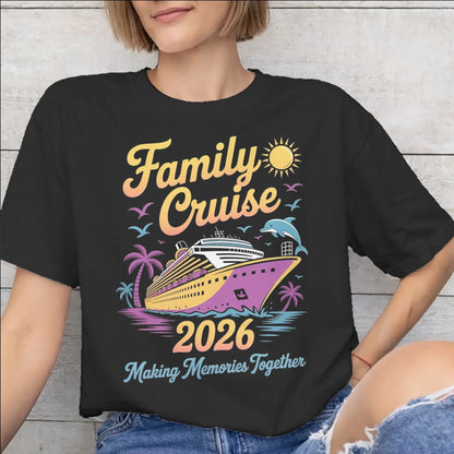 Summer Family Cruise 2026 Cotton T-Shirt – Matching Memories Vacation Tee