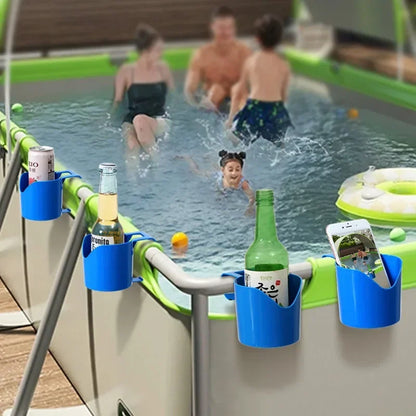 Heavy Duty Poolside Cup Holder & Hanging Organizer