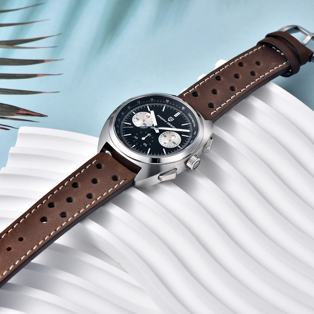 Pagani Design Men's Luxury Quartz Chronograph Watch – Retro Dial Clock