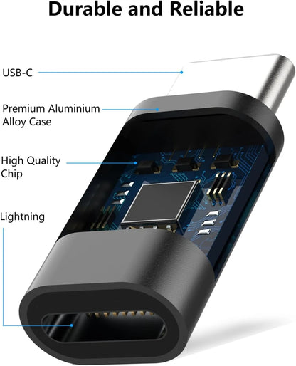 3PCS Lightning Female To USB C Male Charger Adapter for IPhone