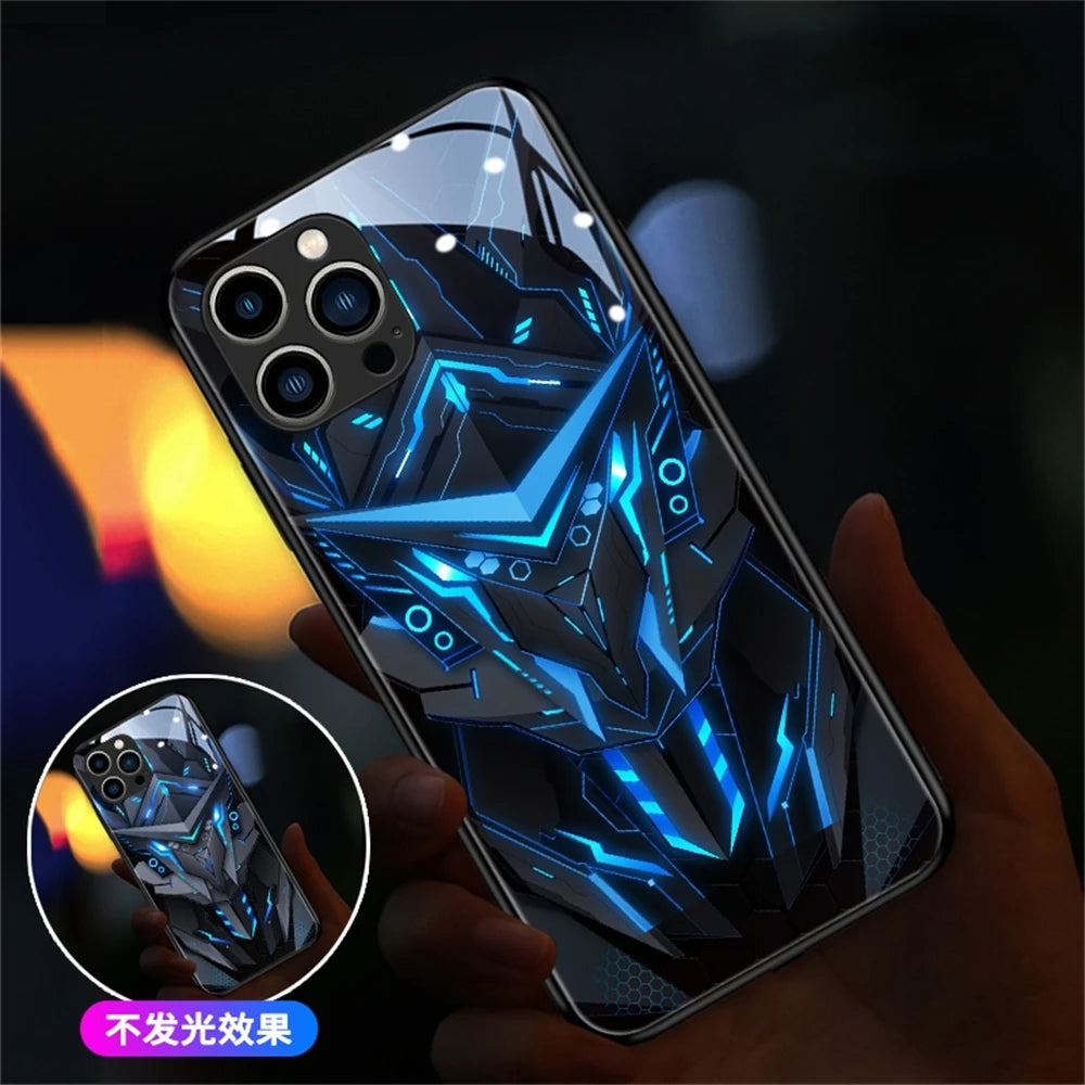 Geometric LED Light Glowing Luminous Phone Case For Samsung