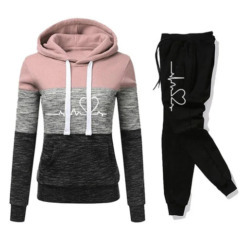 Hooded Sweatshirt Versatile Joggers Set