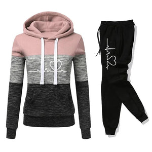Hooded Sweatshirt Versatile Joggers Set