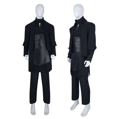 Men's Darth Maul Cosplay Costume Full Set - Black Hooded Robe Tunic Uniform