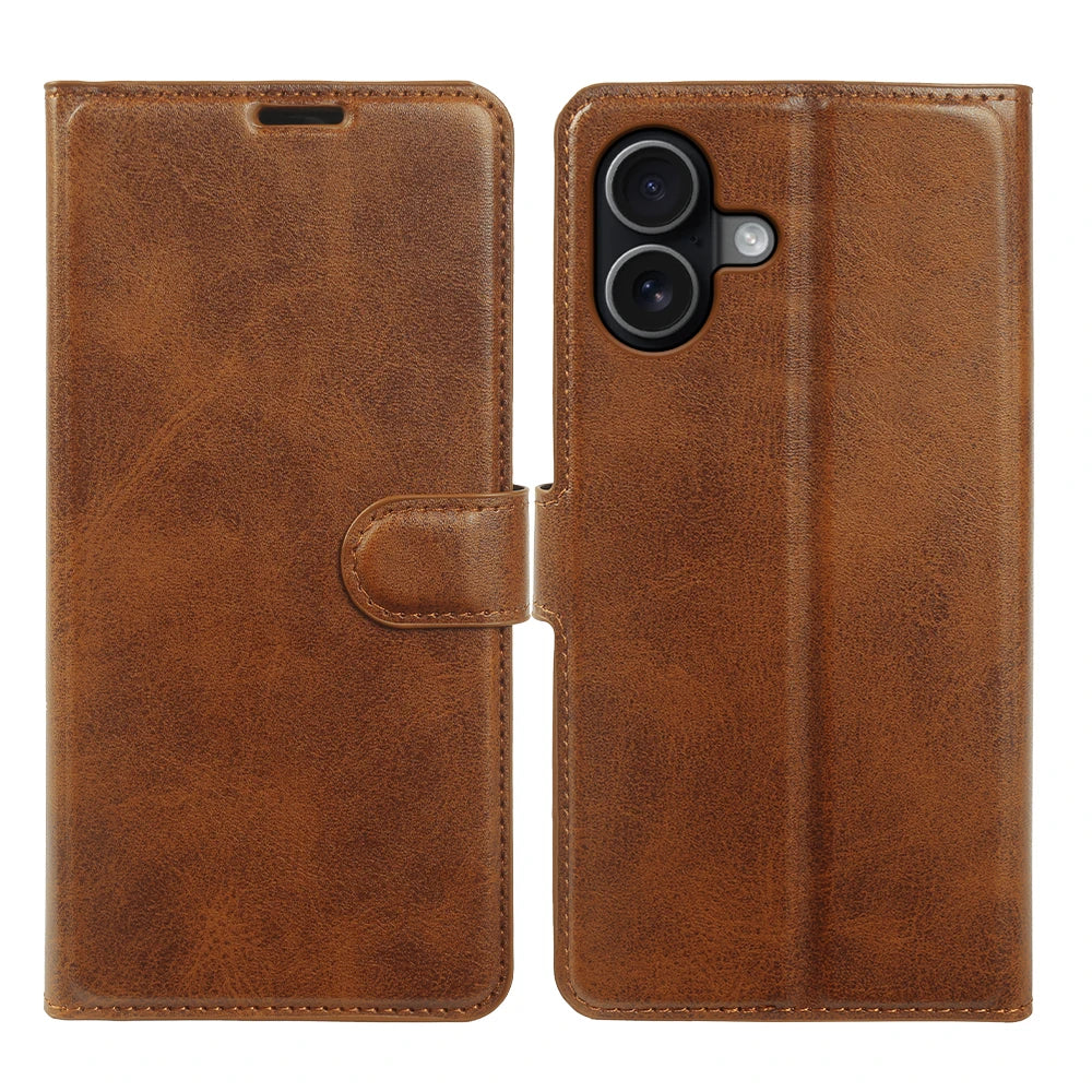 Luxury Genuine Calf Leather Flip Wallet Phone Case for iPhone