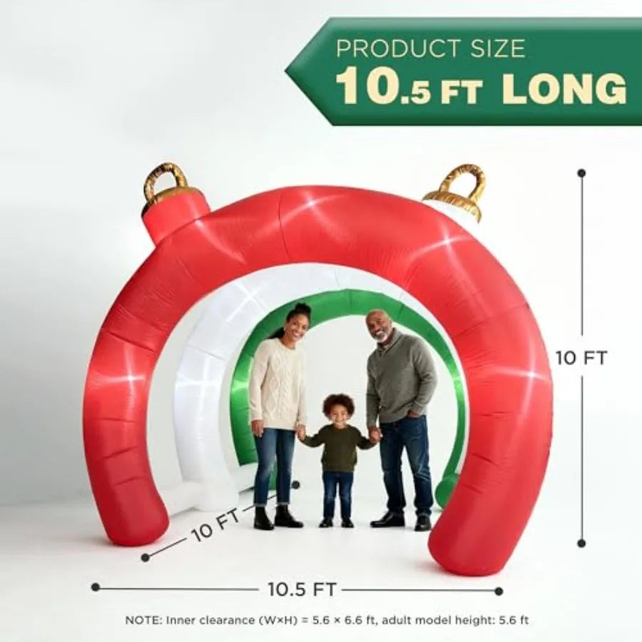 10.5 FT Christmas Inflatables Ornament Tunnel Arch Outdoor Decorations