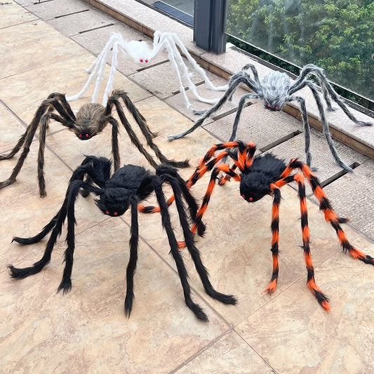 Giant Plush Black Spider Outdoor Halloween Prop Decor