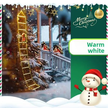 LED Santa Claus Climbing Ladder String Lights