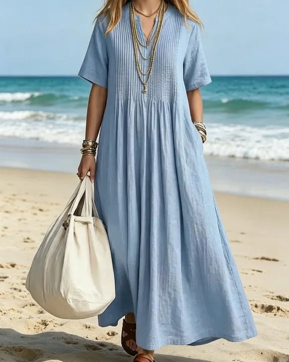 Women's Elegant A-Line Mesh Accent Dress