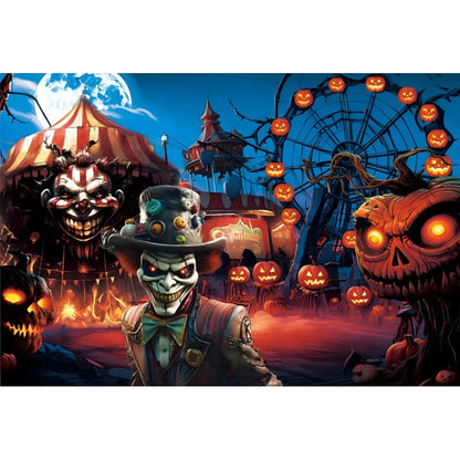 Haunted Carnival Halloween Backdrop - Spooky Circus Photography Prop