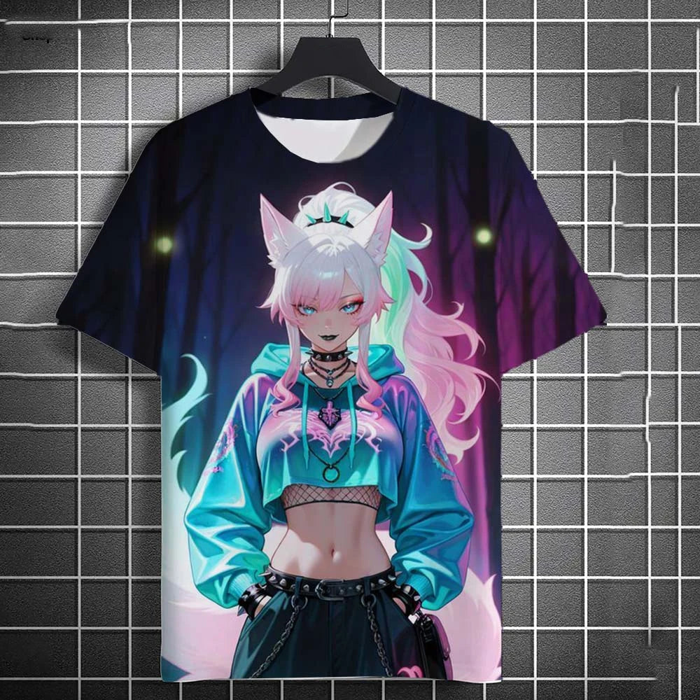 Cartoon 3D Print Graphic Unisex Short-Sleeve T-Shirt
