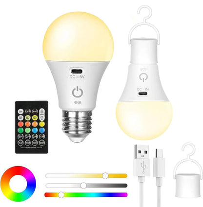 Rechargeable E27 LED Emergency Light Bulb with Remote Control