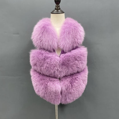 Girls' Genuine Fox Fur Vest - High-End Winter Gilet