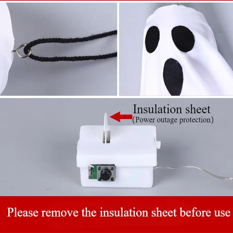 Hanging LED Light-Up Ghost Halloween Decoration