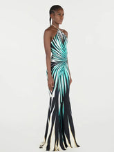 Fashion Printed Striped Skinny Flare Pants Jumpsuits