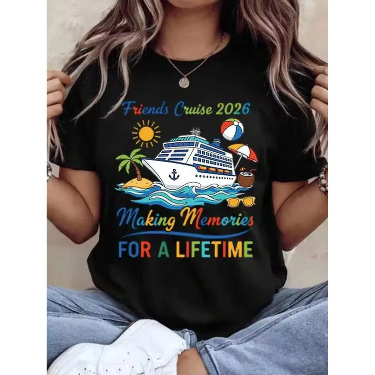 Women’s Classic Crewneck 100% Cotton T-Shirt – Cruise Tee