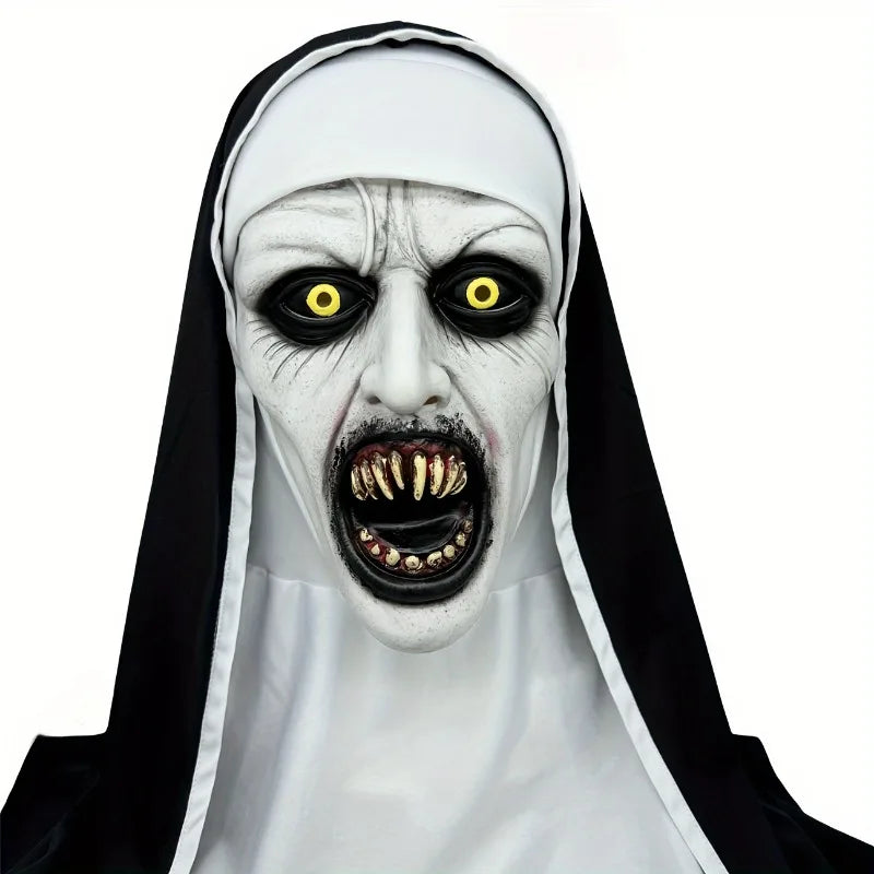 Frightening Nun Cosplay Horror Latex Mask