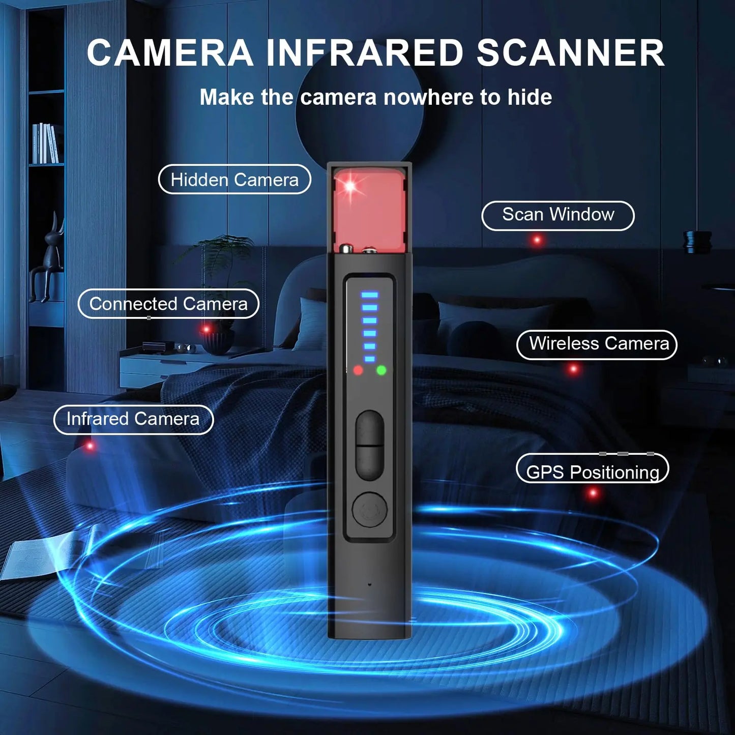 Professional Anti-Spy Hidden Camera & Wireless Signal Detector