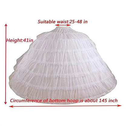 Full White Hoop Petticoat Underskirt Slip for Wedding & Quinceañera Gowns