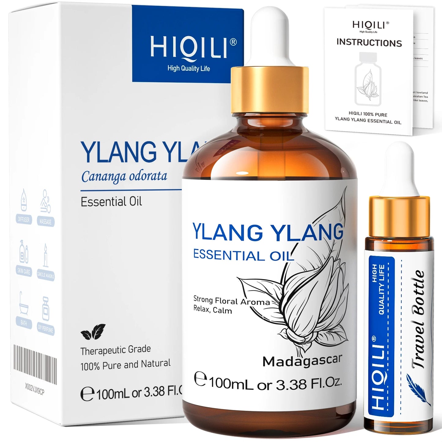 HIQILI 100% Pure Natural Essential Oil (100ml / 3.38 fl. oz)