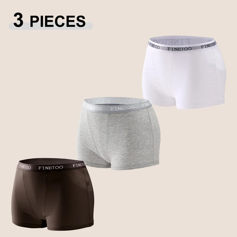 FINETOO Women’s High-Rise Seamless Cotton Boyshort Panties (3-Pack)