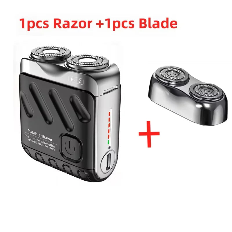 9000RPM Portable Mini Electric Shaver – Dual-Head Waterproof USB-C Travel Razor