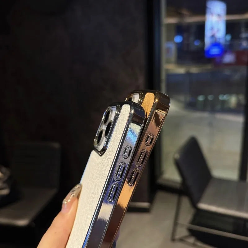 Electroplated Lychee Grain Phone Case