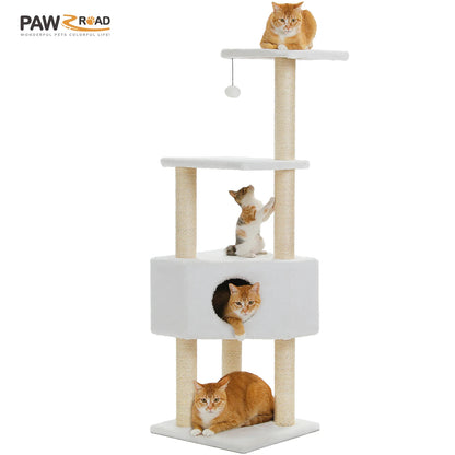 PAWZ Road Multi-Level Cat Tree Tower - 41" Indoor Cat Condo with Plush Perch & Sisal Scratching Posts