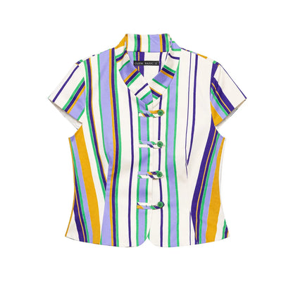 Women's Chic Striped Sleeveless Top & Straight-Leg Trousers 2-Piece Set