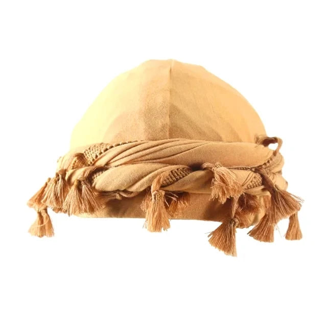 Burr Trim Twisted Tail Fringe Cotton Bandana Hat
