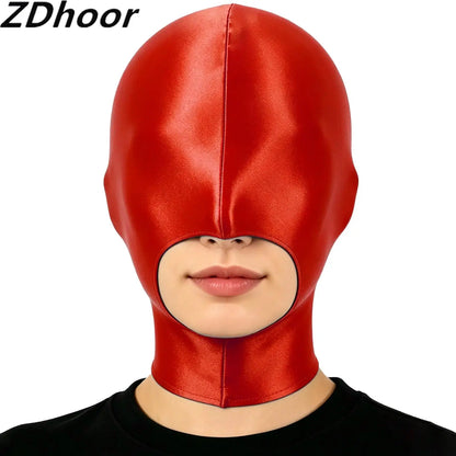 Glossy Full-Head Zippered Balaclava Hood