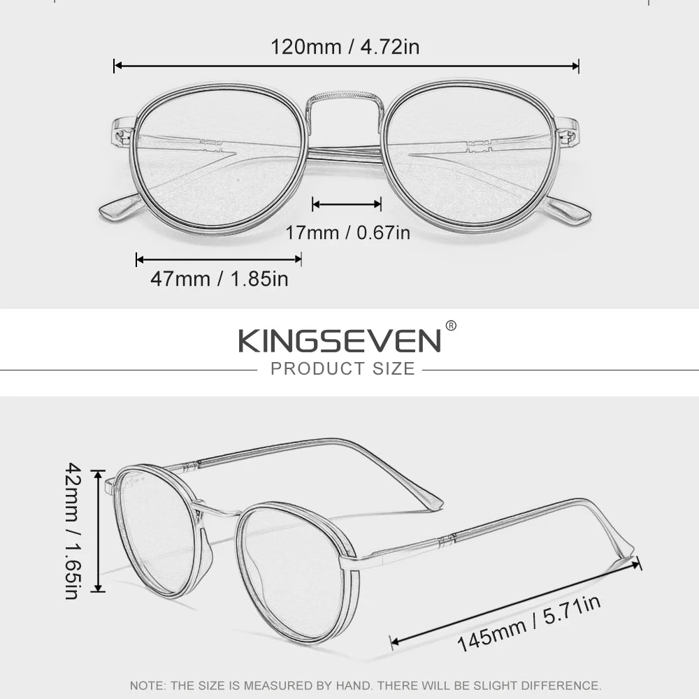 KINGSEVEN Round Frame Polarized UV400 Sunglasses