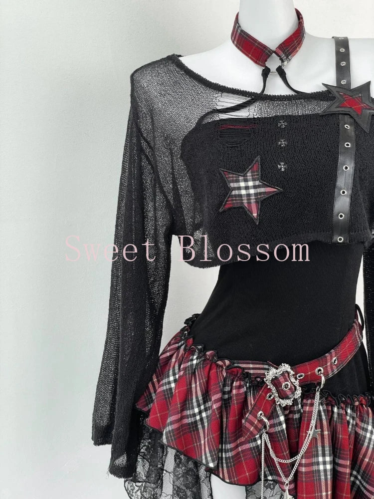 Hot Fashion 2-Pce  Blouse + Chic Irregular Dress