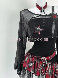 Hot Fashion 2-Pce  Blouse + Chic Irregular Dress
