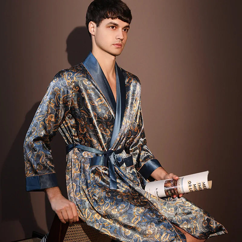 Thin Printed One-piece Robe