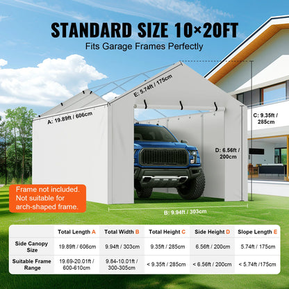 SucceBuy Carport Replacement  Tarp Heavy-Duty Waterproof & UV Protected.