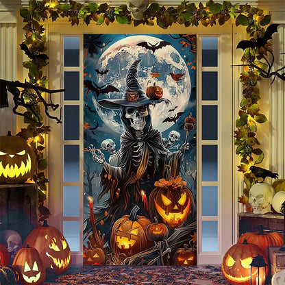 Spooky Ghostly Clown Door Curtain Backdrop