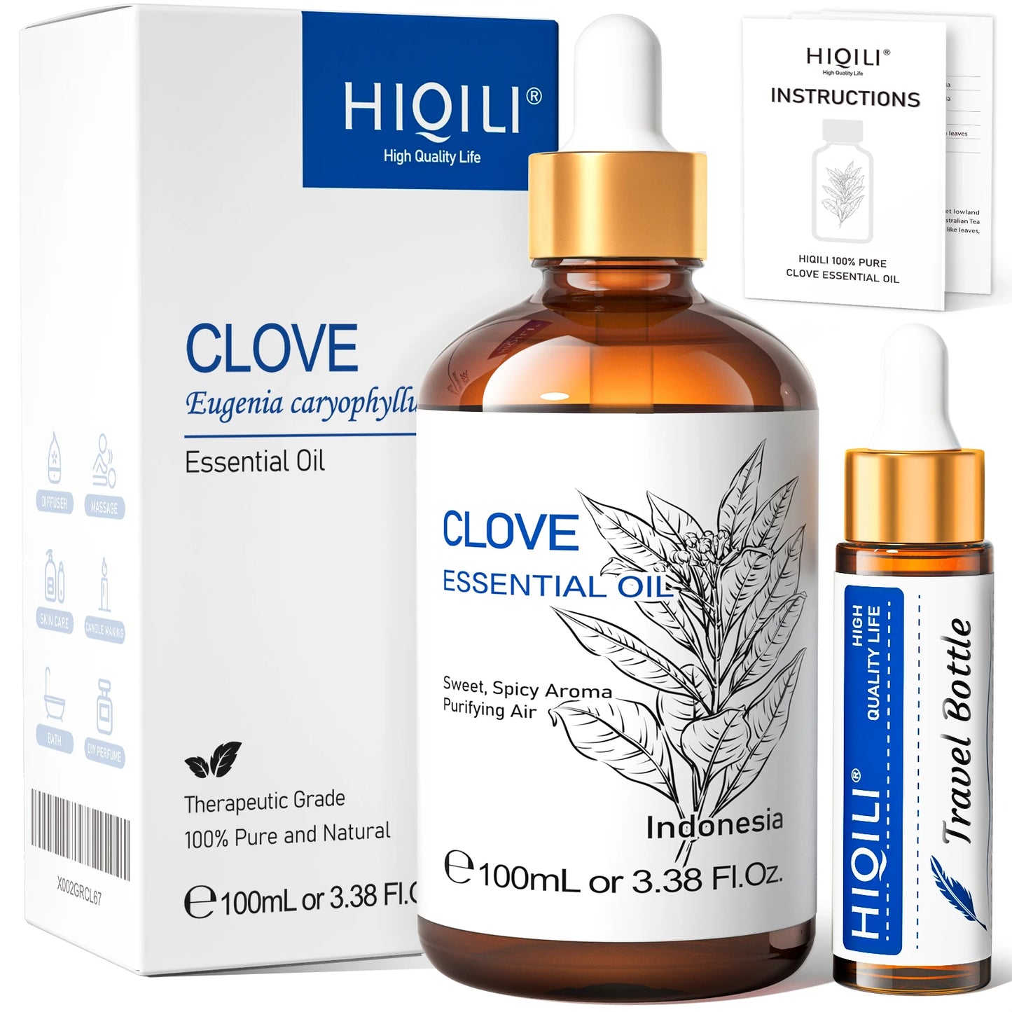 HIQILI 100% Pure Natural Essential Oil (100ml / 3.38 fl. oz)