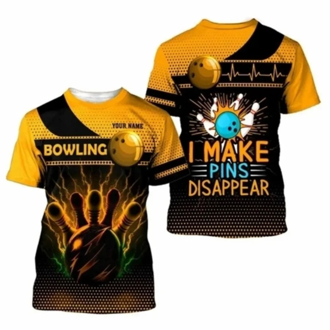 3D Graphic Bowling Silhouette Performance Jersey Shirt