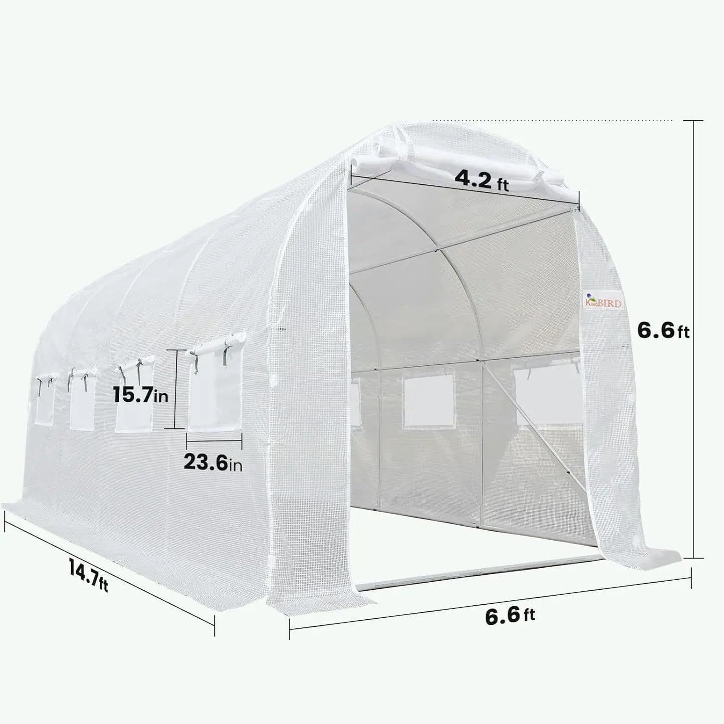 Premium 1Large Walk-in Heavy Duty Galvanized Steel Frame 5x6.6x6.6FT Greenhouse