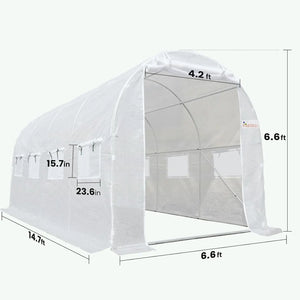 Premium 1Large Walk-in Heavy Duty Galvanized Steel Frame 5x6.6x6.6FT Greenhouse