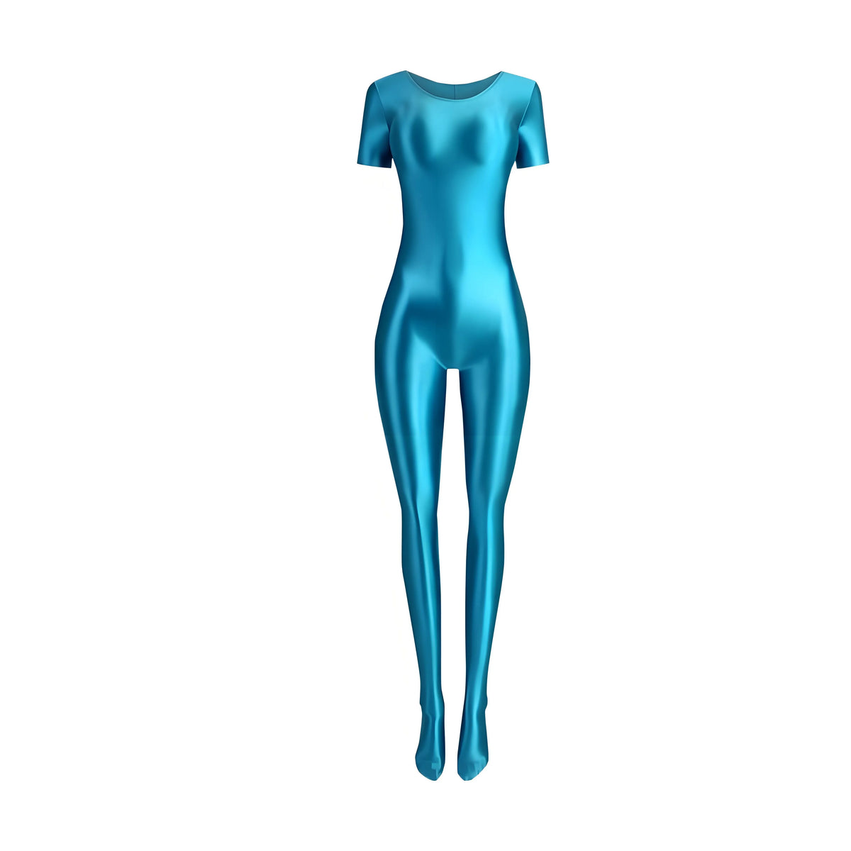 Women's Silky Shine Short-Sleeve Footed Unitard & Dance Catsuit
