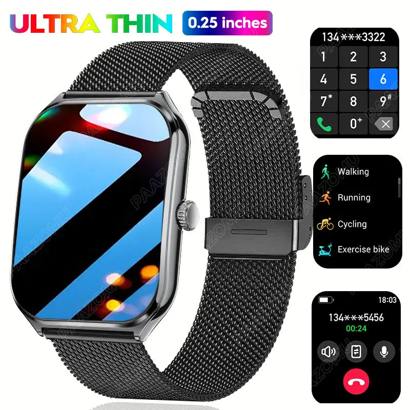 1.96" Ultra-thin Bluetooth Call Health Monitor Smartwatch